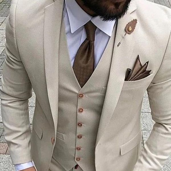 

men's suits & blazers autumn loose coat pant designs beige men suit prom tuxedo fashion 3 piece groom wedding for custom blazer, White;black