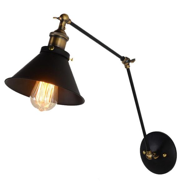 

wall lamps lamp old model industrial table metal lampshade factory style (black)