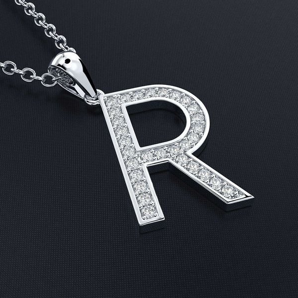 

HBP luxury new fashion simple creative letter R Pendant Necklace short versatile clavicle chain gift jewelry, Silver