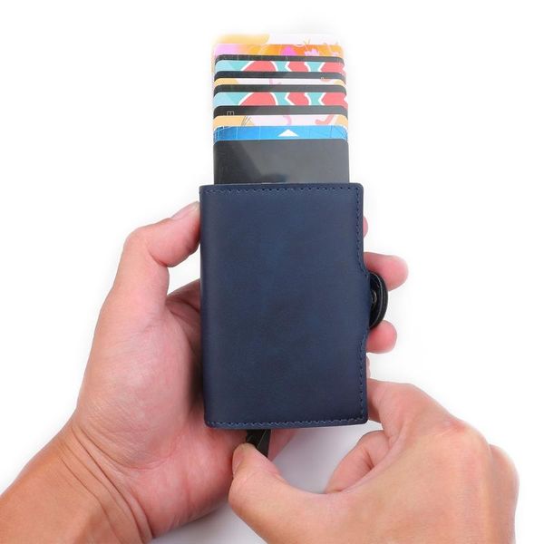 

storage bags rfid up holder wallet multi-slot card case pu security blocking