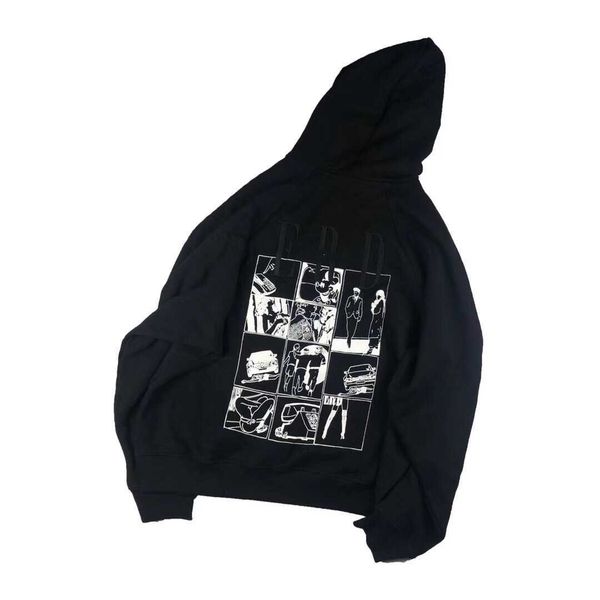 

mens hoodies enfants riches deprimes erd fleece plus velvet high street fashion loose sweatshirt s- yang men, Black