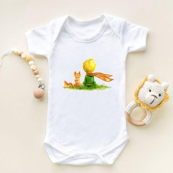 

rompers the little prince art printing short sleeve romper infant born bodysuits cotton baby jumpsuit outfits cute boys girls clothes, Blue