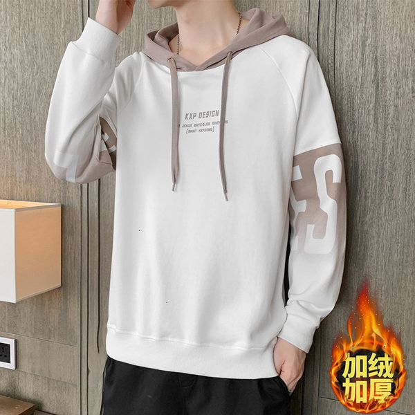 

new 2021 men's comfy fleece casual fashion oversized hooded sweatshirt men hip hop hoodie warm pullover streetwaer wqwy, Black