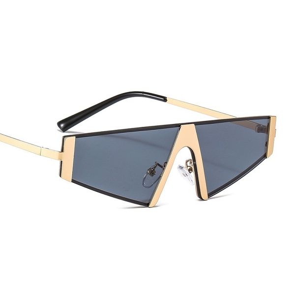 

new fashion triangle sunglasses men's shield pc color objective alloy metal frame luxury brand designer elegant sunglasses uv400 glasse, Silver