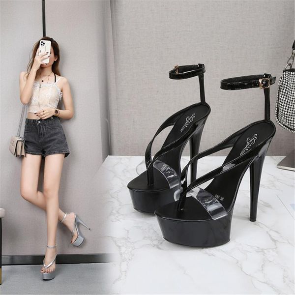 Sandalen Sommer Clip Fuß High Heels für Frauen Auto Modell Show Schuhe Damen Plattform Knöchelriemen Bonbonfarben Stiletto Größe 34-43