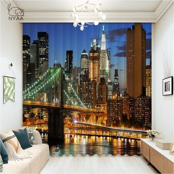 

curtain & drapes skyline of downtown york curtains for living room modern french valance window europe bedroom decor