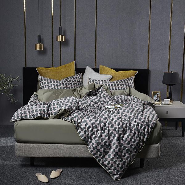 

bedding sets hd printed geometry vintage set 60s egyptian cotton double size bed sheet pillowcase duvet cover 4pcs for home
