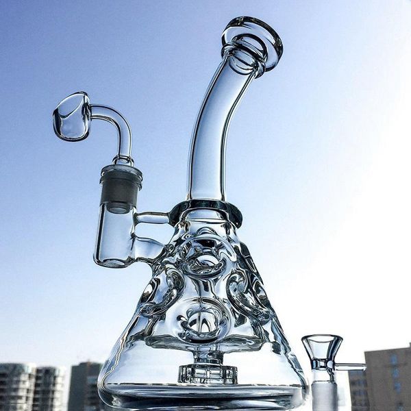 Fab Yumurta Cam Bong Beher Yağı Dab Rig Recycler Nargile Showerhead Percolator İsviçre PERC Su Borusu 14mm Kadın Ortak Bongs Bowl Banger