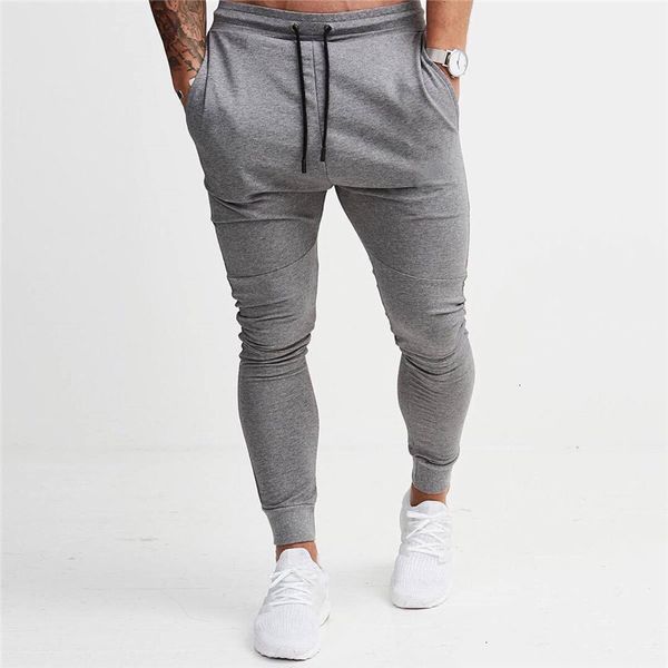

2021 mens pants new sport casual pants slim pants running fitness cotton sport small feet penci pantsl, Black