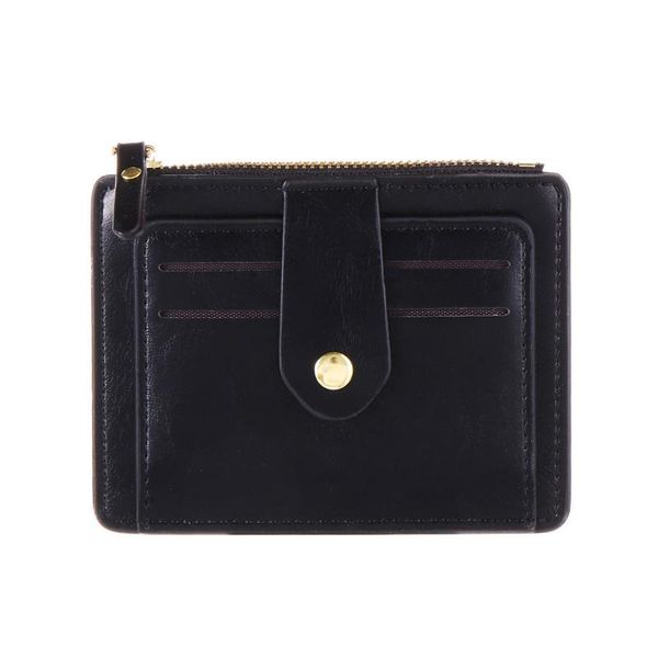 

1pc new pu leather small wallet credit id card holder slim wallet business purse money case for men women1, Red;black