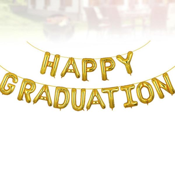 

party decoration happy graduation banner auminum foil balloons for decor (golden)