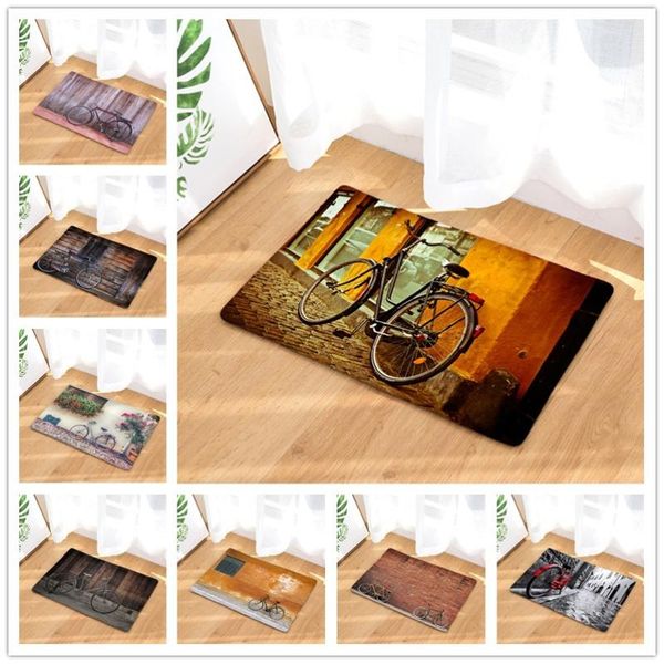 

carpets nordic style home decoration flannel bicycle geometric kitchen bedroom non-slip mat rugs and for living room