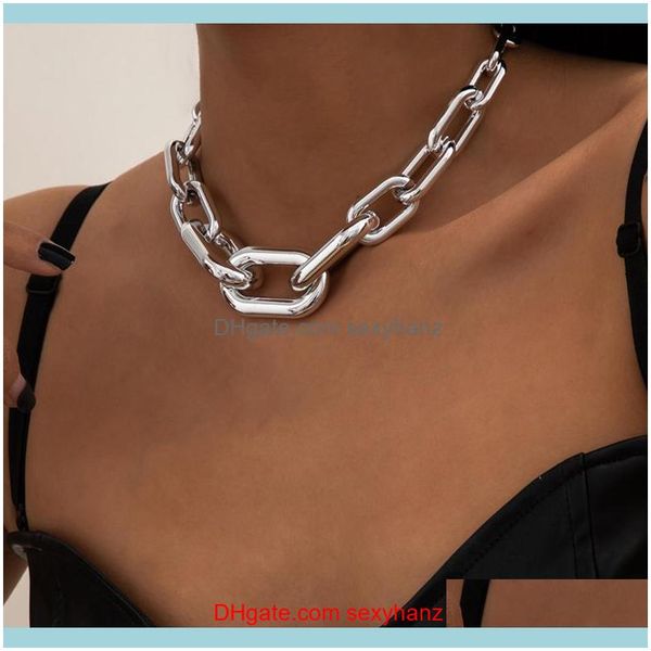 

necklaces & pendants jewelrypunk chunky thick chain necklace asymmetric cuban gothic womens statement jewelry party chokers drop delivery 20, Golden;silver