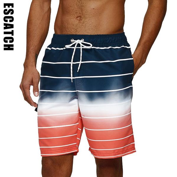 

escatch new men's swimming shorts plus size xxxl summer travel bermuda masculina surf swimwear quick dry elastic waist