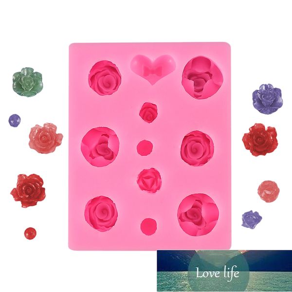 Stampi da forno Spot 1pc Stampo per caramelle in silicone Fiore Cuore Creativo Carino Antiaderente Rilascio facile Fai da te Rosa Fondente Cioccolato Bakeware