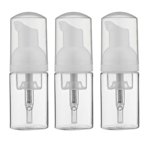 

storage bottles & jars 3pcs/lot 30ml empty clear plastic refillable foam pump bottles, foaming soap dispenser bottle for cleaning