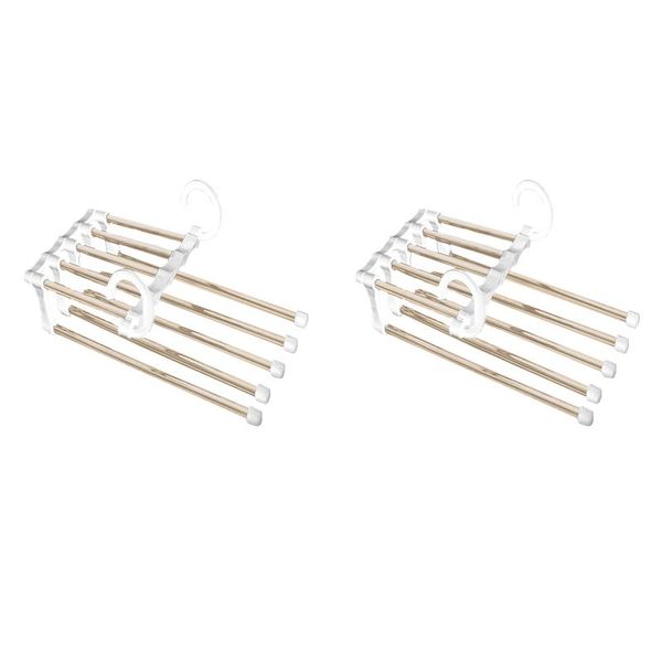 

hangers & racks 2pcs scarf jeans space saving magic non slip durable trouser hanger closet clothes organiser home multifunction 5 layer bedr