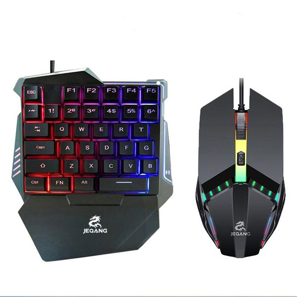 

keyboard mouse combos jieqiang jk-913 set king honor chicken game mobile backlit mechanical one-handed small