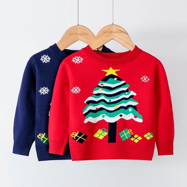 

christmas baby boys girls child pullover bottoming sweater kids autumn winter clothing children long sleeve knit clothes, Blue