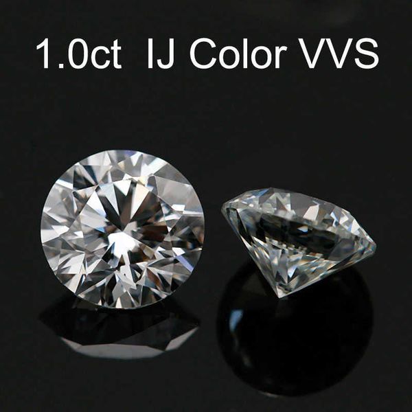 

loose gemstones moissanite ij color 1.0ct 1 carat 6.5mm clarity vvs round jewelry bracelet diamond ring material loose stones h1015, Black