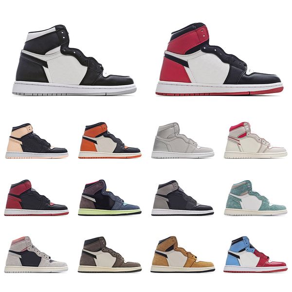 

jumpman 1 basketball shoes og high 1s running unc hyper royal homage to home university blue men sport designer sneakers trainers 36-46, Black