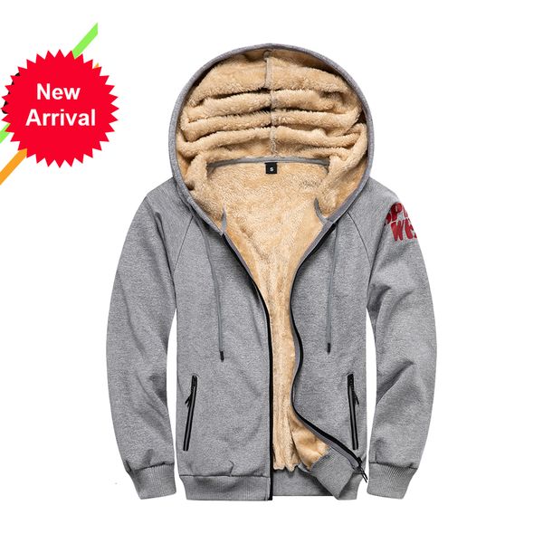 

2021 new winter thick warm fleece men coat sportwear male streetwear hoodies sweatshirts 5x7h q1tq, Black