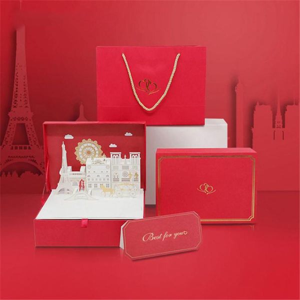 

gift wrap high-end solid color jewelry 3d packing boxes organizers for diy valentine's day wedding box good quality innovative