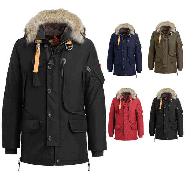 

2021men's winter digner parkas men right hand kodiak black red patch down parka coat jaqua puffer et j3