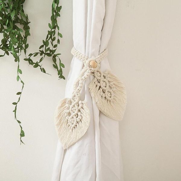 

other home decor 2pcs curtain tie backs holdbacks boho woven leaf tiebacks clips rope decoration handmade buckle