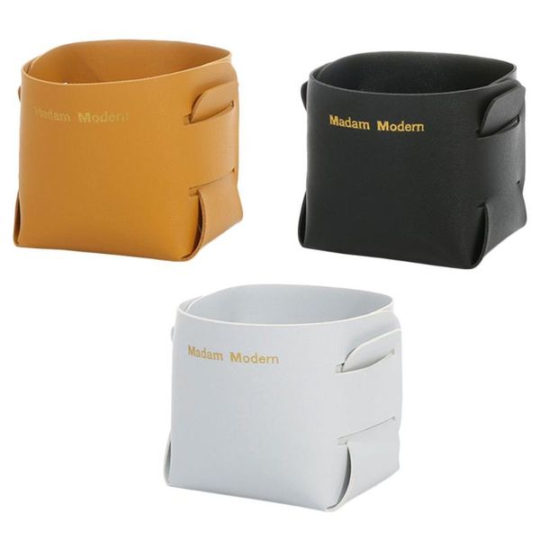 

kitchen storage & organization 3pcs makeup trays pu boxes table dishes sundry baskets