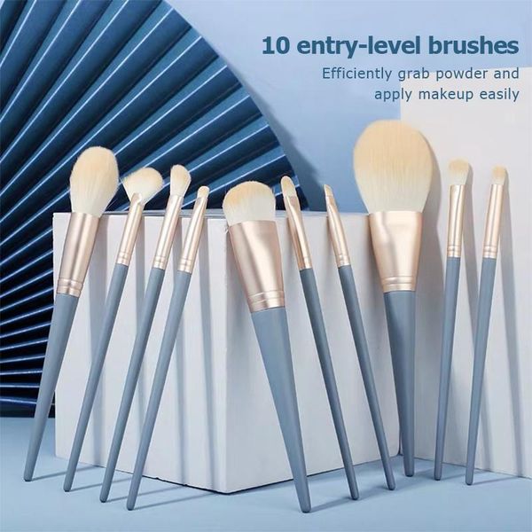 

makeup brushes 10pcs with bag eyeshadow blending eyeliner eyelash eyebrow lip make up beauty cosmestic brush
