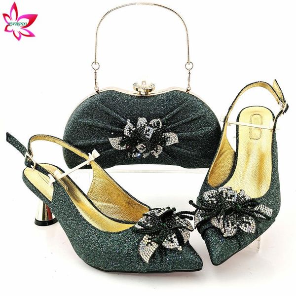 

dress shoes special avocado color arrivals matching bag set slingbacks sandals with comfortable heels for party, Black