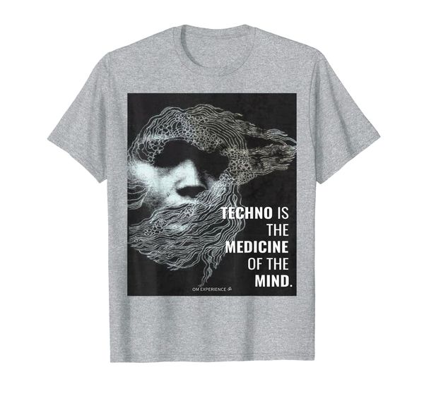 

techno is the medicine of the mind t-shirt., White;black