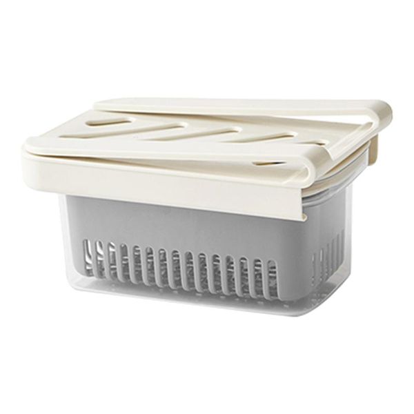 

storage bottles & jars exhaust cover vegetable fresh keeping food container for fridge rectangle home drawable rod with drain basket durable