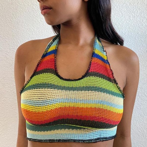

women's t-shirt summer 2021 striped sleeveless camisoles tanks tees tshirt crop t shirt female lady wear clothes, White