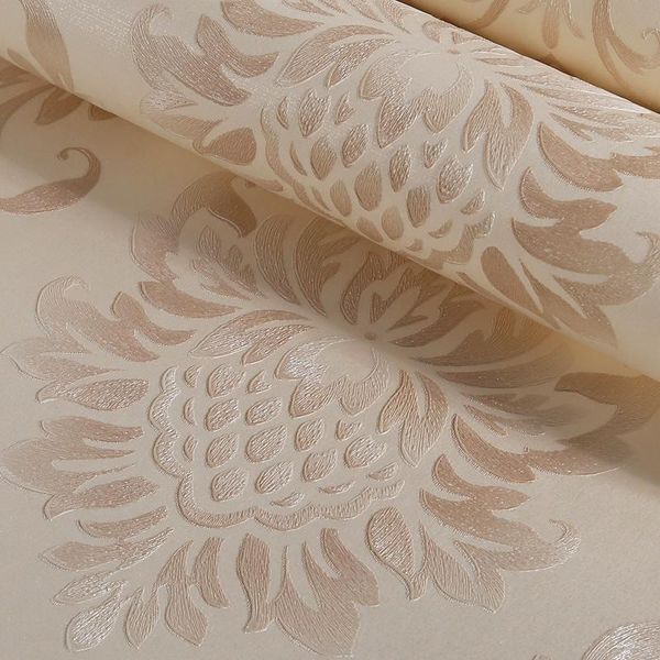 

wallpapers european damascus flowers non-woven wallpaper living room tv wall background 3d moisture-proof thick floral mural