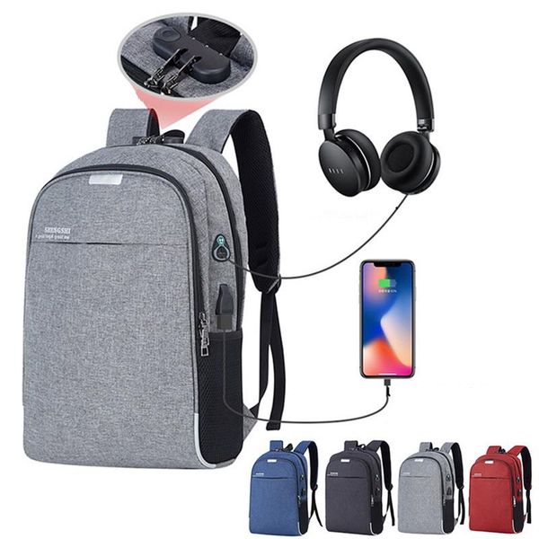 

backpack 2021 lapusb charging 15.6 inch anti theft women men school bags for student men's bag 0p51