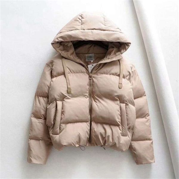 

cotton padded jacket winter hooded parkas woman warm down large size coat thicken women casual puffer 210927, Black