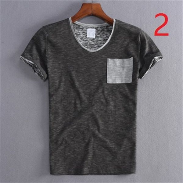 

New 2021 Color Matching Men's Short-sleeved T-shirt Slim Cotton Thin Section Sleeves Shirt Boys Casual Clothes Tide WUYK, White;black