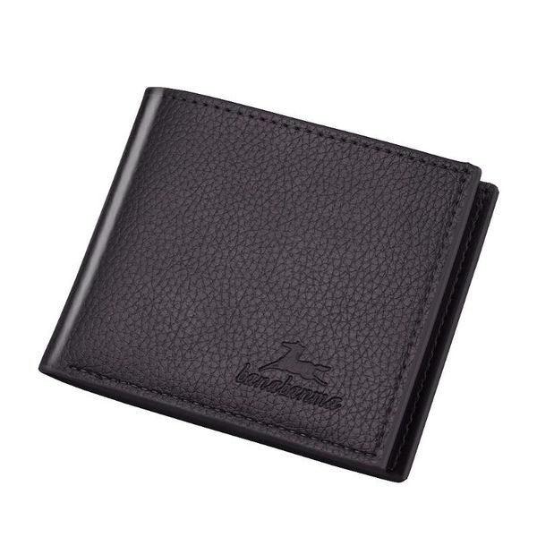 

wallets fashion men's wallet casual short two-fold horizontal pu leather solid color open coin purses luxury card holder, Red;black