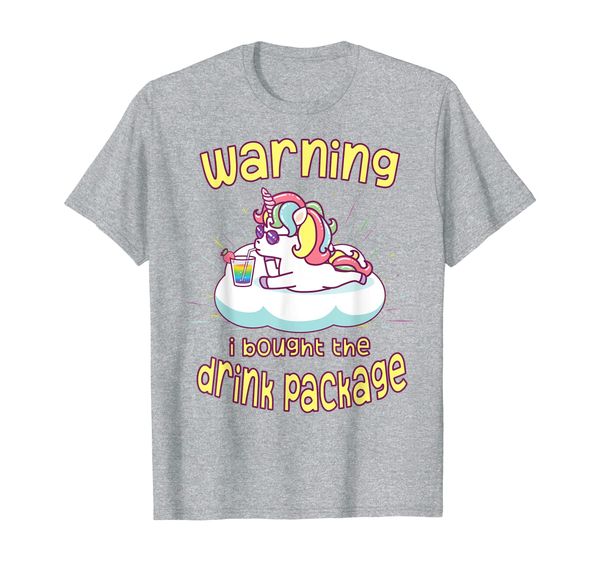 

warning i bought the drink package funny cruise ship saying t-shirt, White;black