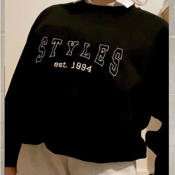 

women's t-shirt retro letter fashion print hooded sweatshirt, White