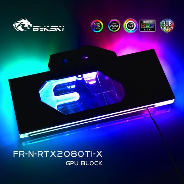 

bykski fr-n-rtx2080ti-x pc water cooling radiator gpu cooler video graphics card water block for nvidia 2080/2080ti with backpla