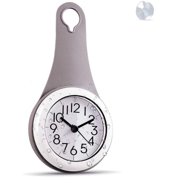

wall clocks compact size kitchen bathroom clock waterproof silent shower hanging decor with suckers home decoration
