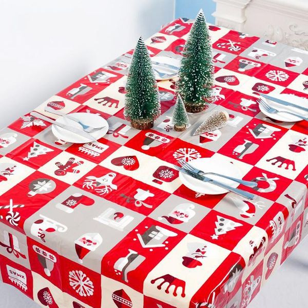 

table cloth 1pcs 110*180cm christmas dinner party year printed rectangle pvc tablecloth cover decor disposab
