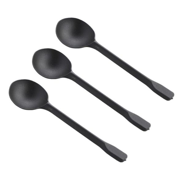 

spoons 100pcs disposable thickened long handle cake ice-cream desserts (black)