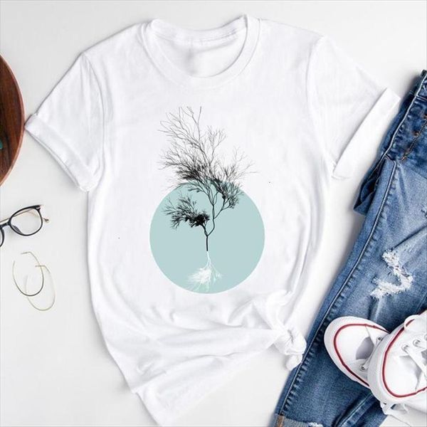 

graphic cartoon casual trend womens t shirts short sleeve summer fashion print clothes tees, White