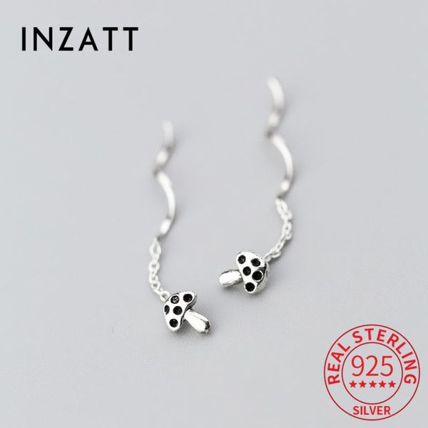 

dangle & chandelier inzaol solid authentic 925 sterling silver mushroom drop earrings for fashion women fine jewelry accessories