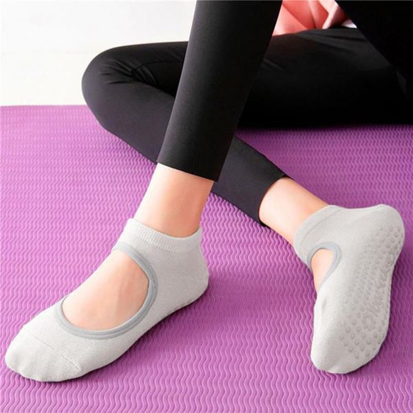 

women yoga socks anti-slip breathable backless ankle ladies ballet dance sports for fitness gym, Black