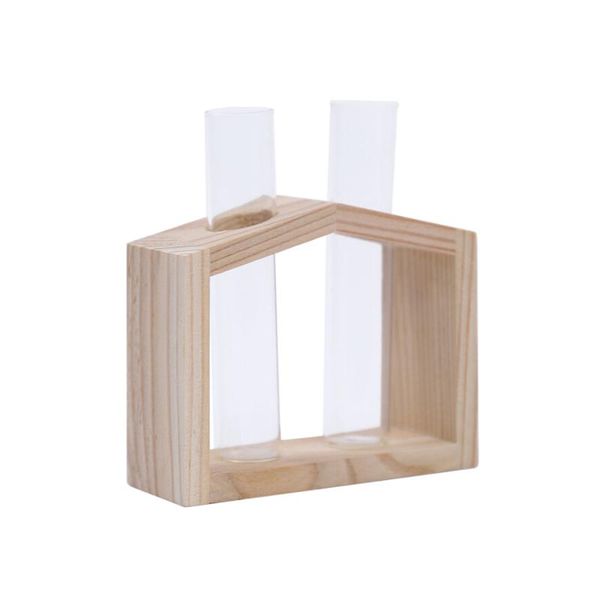 

glass flower vase tube bottle hydroponic terrarium container w/ holder decor